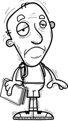 Sad Cartoon Senior Citizen Student