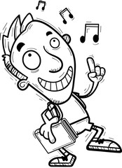 Cartoon Man Student Dancing