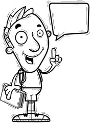 Cartoon Man Student Talking