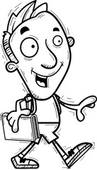 Cartoon Man Student Walking