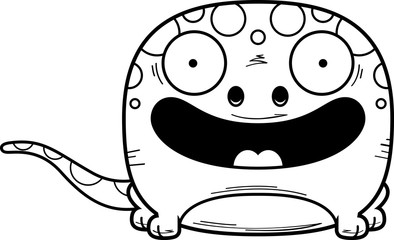 Cartoon Gecko Smiling