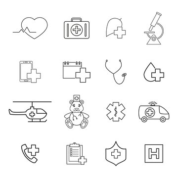 Set of Medical help icons