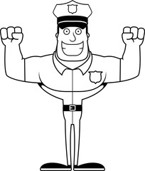 Cartoon Smiling Police Officer