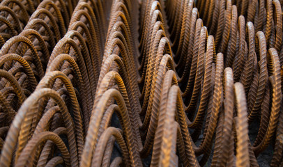 Fototapeta premium Rusted Steel Rebar Pattern 