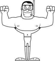 Cartoon Smiling Snorkeler