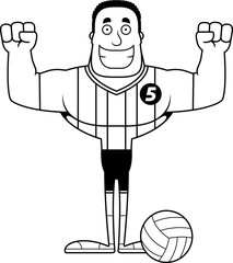 Cartoon Smiling Volleyball Player