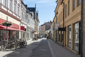 Shopping street in Lund Sweden