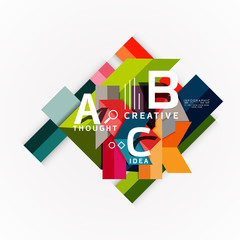 Abstract geometric option infographic banners, a b c steps process