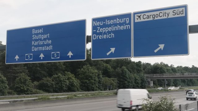 CargoCity S&uuml;d sign, A5, frankfurt airport
