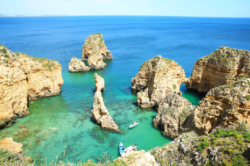 Fototapeta na wymiar Ponta da Piedade in Algarve, Atlantic Ocean, Portugal