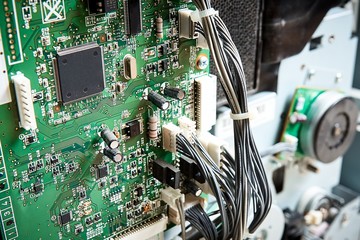 The circuit Board of the copier Fax printer is disassembled for repair