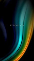 Fluid mixing colors, vector wave abstract background