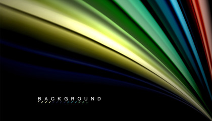 Fluid mixing colors, vector wave abstract background