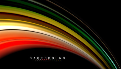 Fluid mixing colors, vector wave abstract background