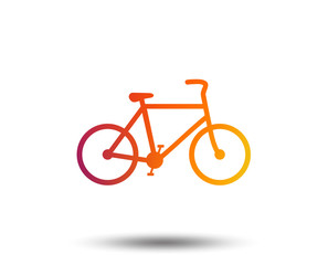 Fototapeta premium Bicycle sign icon. Eco delivery. Family vehicle symbol. Blurred gradient design element. Vivid graphic flat icon. Vector