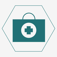 A badge of a medical bag. Vector illustration for your website.