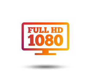 Full hd widescreen tv sign icon. 1080p symbol. Blurred gradient design element. Vivid graphic flat icon. Vector