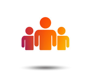 Group of people sign icon. Share symbol. Blurred gradient design element. Vivid graphic flat icon. Vector