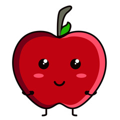 Cute apple emoticon