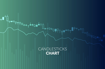 Candle stick graph chart stock market investment trend. Business growth money data