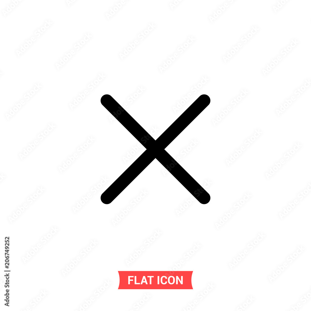 Poster close vector icon, delete symbol. simple illustration for web or mobile app