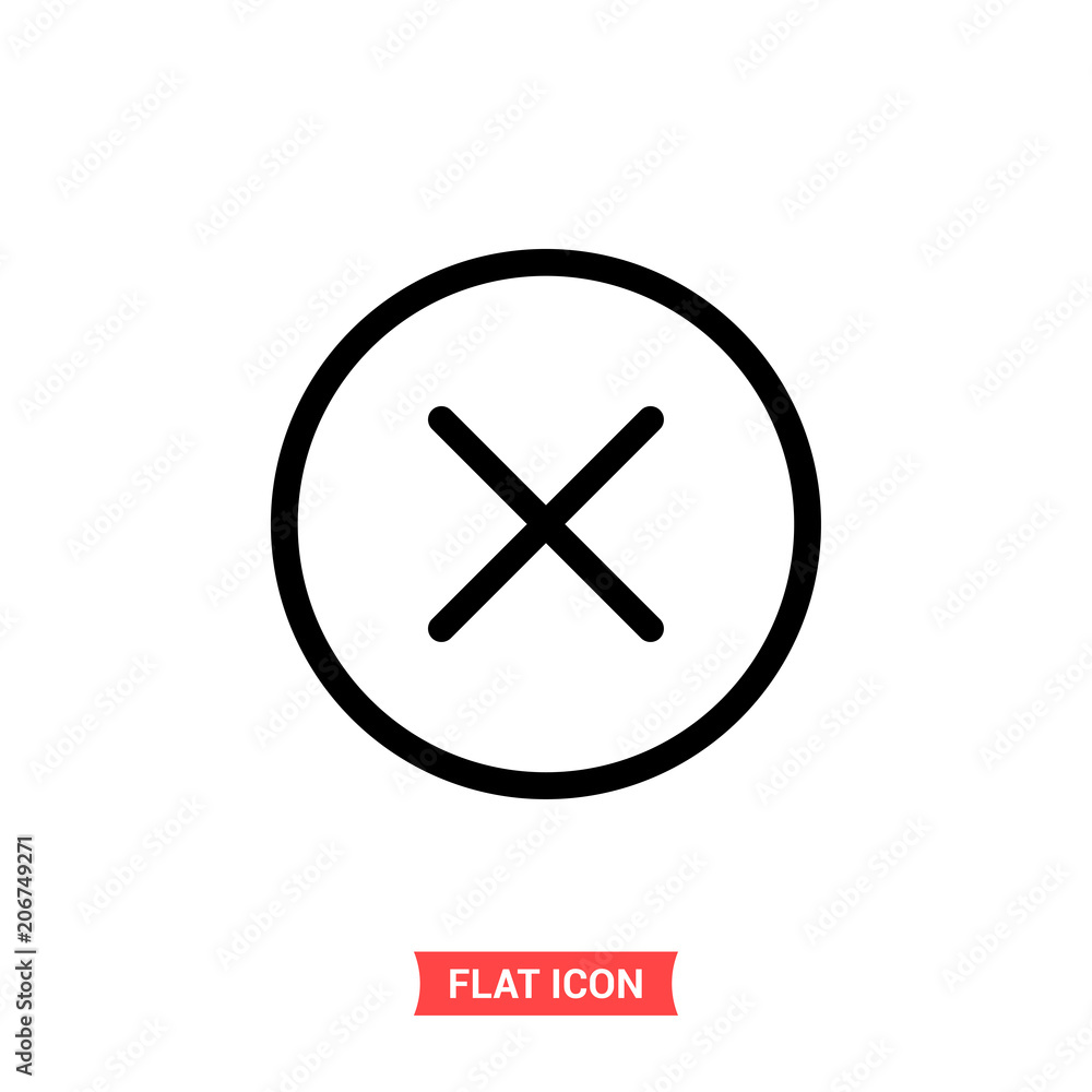 Poster close vector icon, delete symbol. simple illustration for web or mobile app