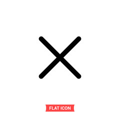 Close vector icon, delete symbol. Simple illustration for web or mobile app