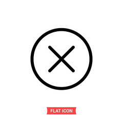 Close vector icon, delete symbol. Simple illustration for web or mobile app