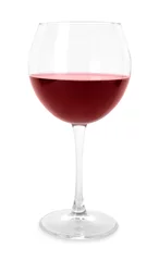 Fotobehang Glass of expensive red wine on white background © New Africa