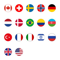 Flag set vector icon, simple illustration for web or mobile app