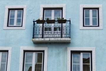 Old colorful and tiled facades in Lisbon