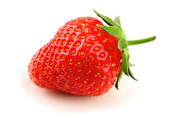 Red strawberry isolated on white background macro