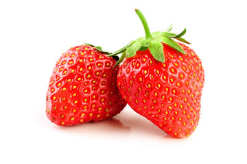 Red strawberry isolated on white background macro