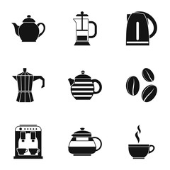 Tea icons set. Simple illustration of 9 tea vector icons for web