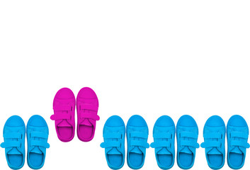  Blue shoes isolated on white background.

