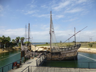 Carabela de Cristobal Colon en  Palos de la Frontera, localidad de Huelva (Andalucia,España) 
