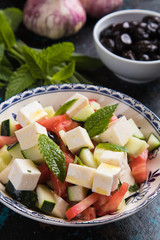 Greek salad with feta cheese