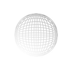 Wireframe spheres. Earth planet globe grid of meridians and parallels