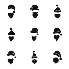 Magician Santa Claus icons set. Simple illustration of 9 magician Santa Claus vector icons for web