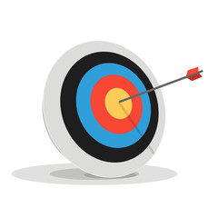 Target with arrow. Business success concept. Vector flat target isolated icon