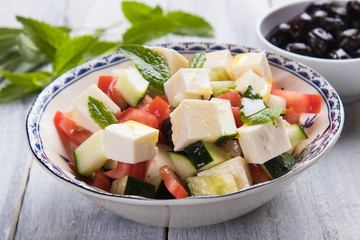 Greek salad with feta cheese