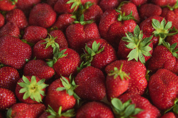 bright and juicy strawberries, the texture of the berries