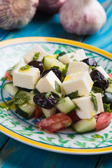 Greek salad with feta cheese