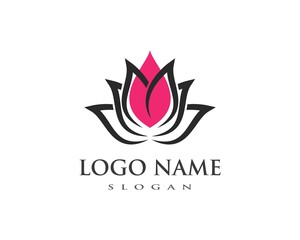 Lotus flowers design logo Template