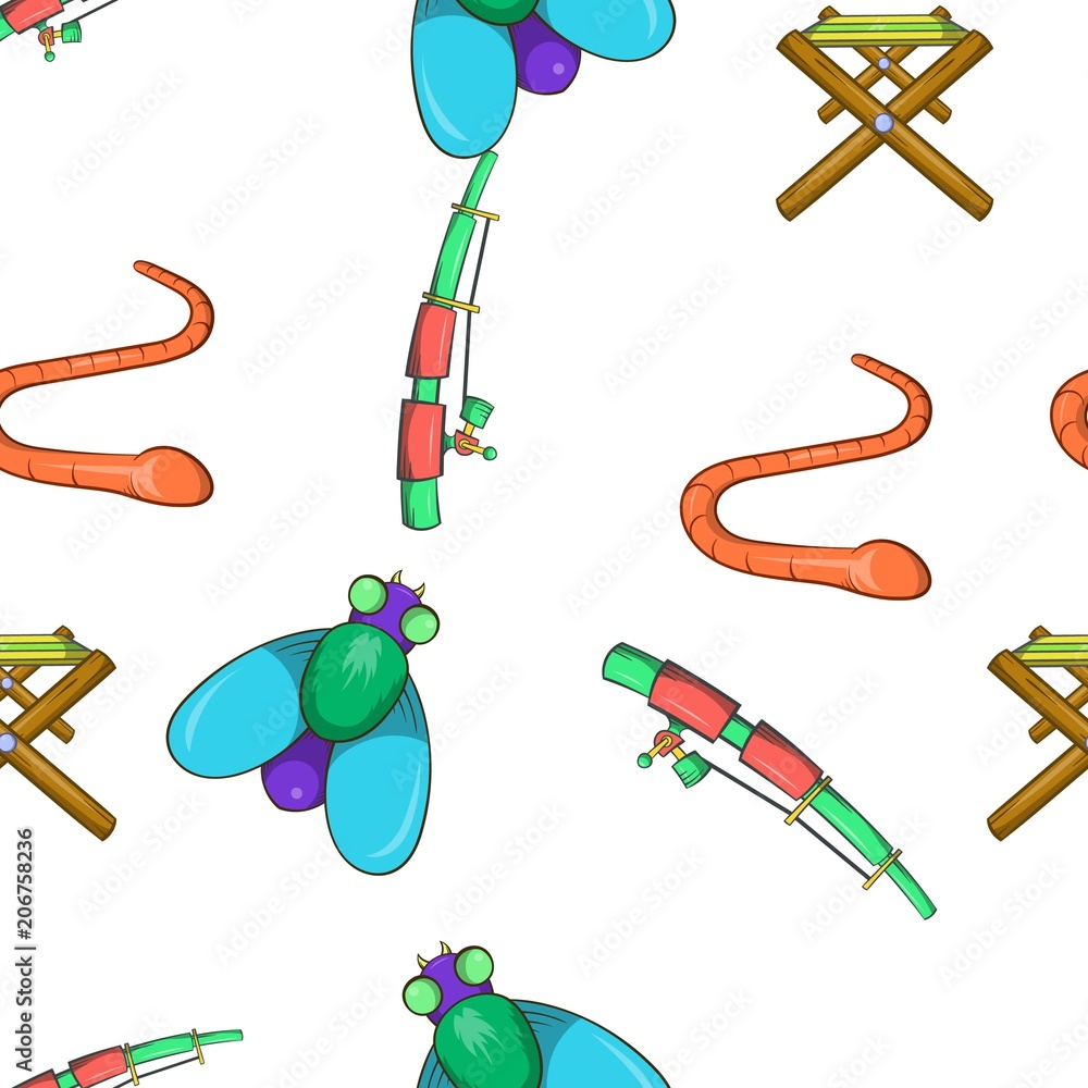 Aufkleber catch fish pattern. cartoon illustration of catch fish vector pattern for web