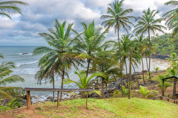 Fototapeta na wymiar Rest area at the Havaizinho beach Itacare