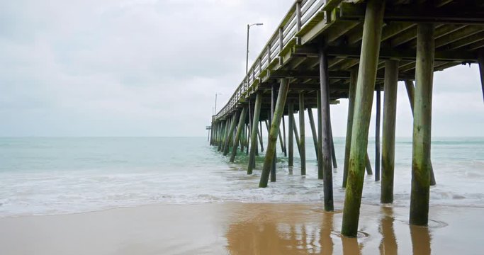 Virginia beach pier on a cloudy day