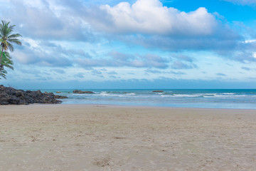 View of Havaizinho rocky beach late afternoon