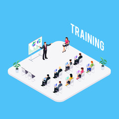 Isometric learning concept isolated.