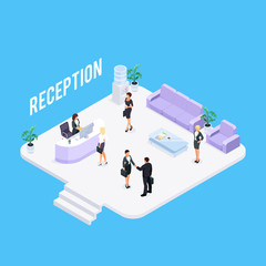 sometric reception concept isolated.